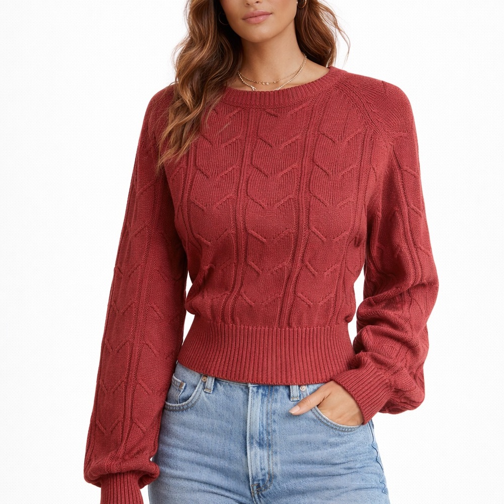 Elegant Brick Red Women's Sweater